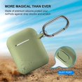 thumbnail image 4 of ATUAT Compatible with AirPods Case Cover, Full Protective Silicone Skin Dust-Proof Designed for Apple AirPods 1st 2nd Generation with Keychain, Front LED Visible, Army Green, 4 of 4