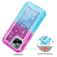 thumbnail image 2 of For Apple iPhone 12 Mini 5.4 inch Tough Defender Sparkling Liquid Glitter Heart Case Cover Pink/Blue, 2 of 4