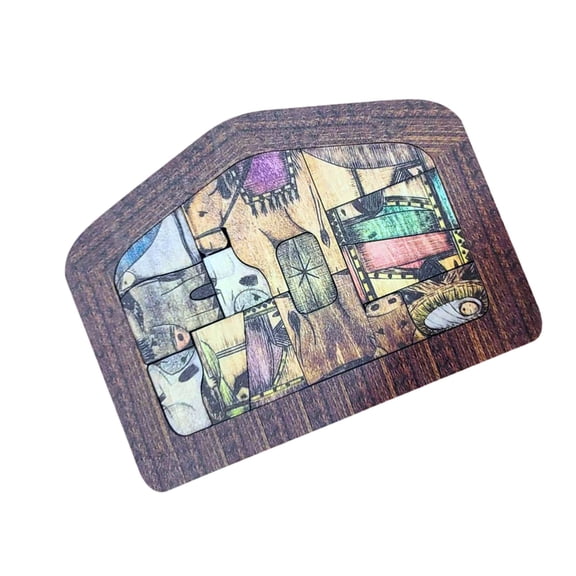 Handcraft Wood Nativity Scene Figurine Exquisites Detail Nativity Puzzle for Home Decorations Featurings Jesuss Birth