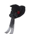 thumbnail image 2 of Mikilon Women's Halloween Witch Hats Solid Color Rose Flower Big Bow Hats Fashion Eye-popping Party Hats, 2 of 3