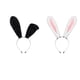 thumbnail image 1 of 2 Pieces Bunny Ears Headband Hair Accessories Ear Hair Hoop For Party Decoration Anime Cosplay Halloween Hair Styling Costume Easter Blanco negro Salvador sombreros de cosplay, 1 of 9