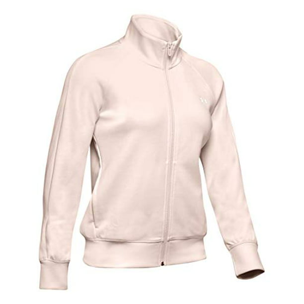 Under Armour Double Knit Track Jacket, Apex Pink (675)/Onyx White, X-Small