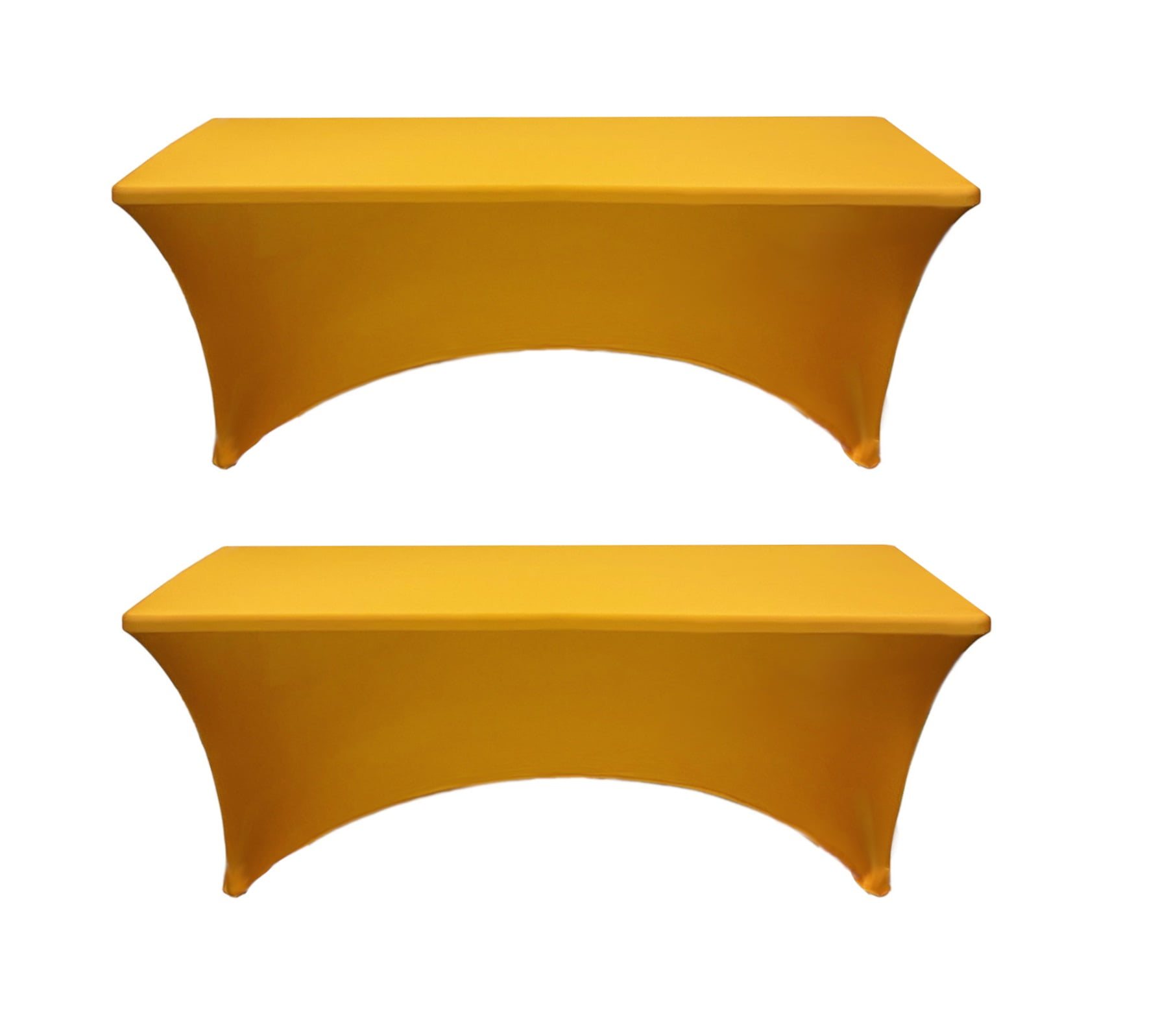 Gold 2 Pack 6 Foot Rectangular Stretch Spandex Table Covers by Banquet