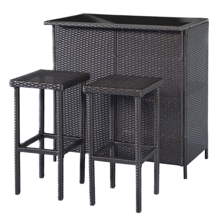 Wicker bar set deals