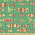 thumbnail image 2 of Fish Fabric by the Yard, Vibrant Fish Designed in Strokes, Decorative Upholstery Fabric for Chairs & Home Accents, Jade Green Coral Cream by Ambesonne, 2 of 5