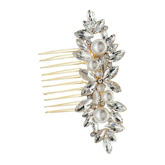 Wedding Hair Accessories for Women Rhinestone Comb Headscarf Glasses Bride Bridesmaid Silver