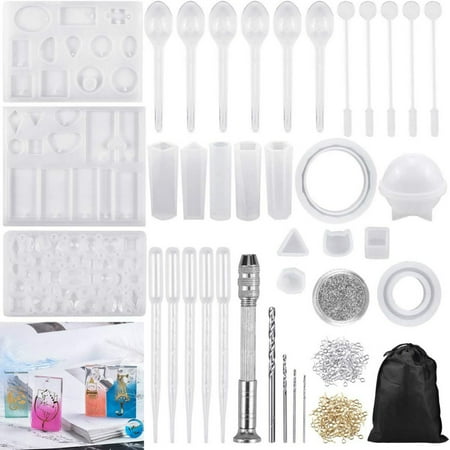 94Pcs/set Resin Mold Silicone Casting Molds And Tools Set Pendant Jewelry Epoxy Mold Accessory Set Bracelet Silicone Mold