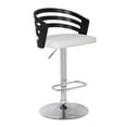 thumbnail image 2 of Modern Wood Back Adjustable Swivel Bar Stool with Cushion, Black, 2 of 9