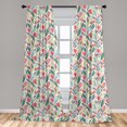 thumbnail image 5 of Ambesonne Leaf Curtains, Hand Drawn Style Poppies, Pair of 28"x84", Multicolor, 5 of 5