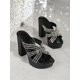 thumbnail image 4 of 2023 Spring/Summer Elegant Black High Heels Sandals For Women With Gorgeous Rhinestones And Waterproof Platform, 4 of 5