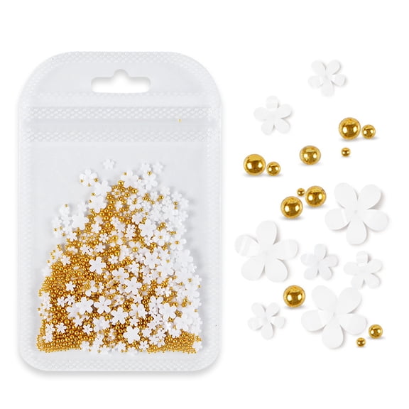 3D Acrylic Colorful Flower Nail Art Decals for Rhinestone with Beads for