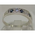 thumbnail image 3 of LBG 10k White Gold CubicZirconia and Sapphire Womens Band Ring - Sizes 4 to 12 Available, 3 of 5