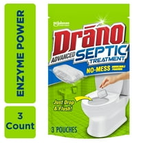 Drano Advanced Septic Treatment, Monthly Flushable Septic Tank Enzyme Care, 4.5 oz, 3 Count