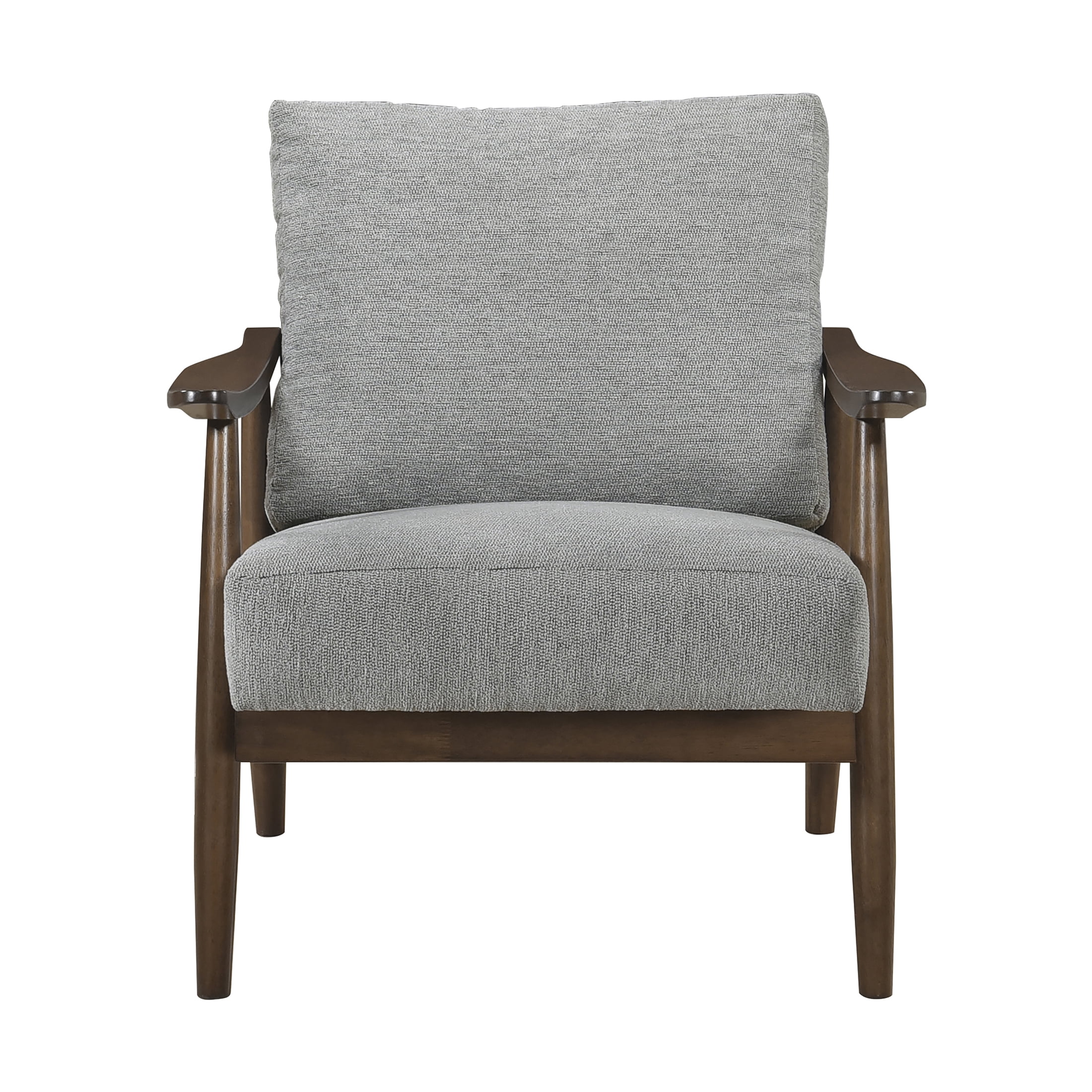 OakvillePark Bellharbor Chenille Accent Chair, Gray and Brown Wood