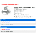 thumbnail image 2 of Window Motor - Compatible with 1982 - 1992 Chevy Camaro 1983 1984 1985 1986 1987 1988 1989 1990 1991, 2 of 2