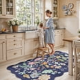 thumbnail image 5 of 4x6 Living Room Area Rugs: Washable Boho Bedside Rug Non-slip Floral Small Low Pile Carpet For Kitchen Bedroom Non-shedding Floor Mat Office Durable High Traffic Area(4x6 Purple), 5 of 7