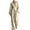 Beige, variant on Elegant Solid Color Wide-Leg Jumpsuit with High Waist and Long Sleeves for Daily Resort Wear Modern Jumpsuit Ensemble, White, S