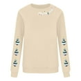 thumbnail image 6 of Nmnitkp Sweatshirt for Women Christmas Shirt for Womens Tops Plus Size Long Sleeve Holiday Tee Tops Khaki,XL, 6 of 6