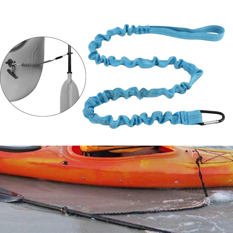 Elastic Kayak Leash 100cm-150cm Lightweight Kayak Fishing Pole Holder Blue