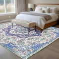 thumbnail image 4 of 5'x7' Area Rugs, Blue Purple Boho Indoor Outdoor Area Rug for Living Room Bedroom, Vintage Abstract Art Floral Ethnic Tribe Washable Bathroom Rugs Kitchen Floor Carpet Mats Home Decor Aesthetic, 4 of 8