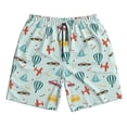 thumbnail image 2 of Honeii's Transport Travel Print Men's Casual Shorts with Drawstring，Swim Trunks Quick Dry Beach Shorts, 2 of 5