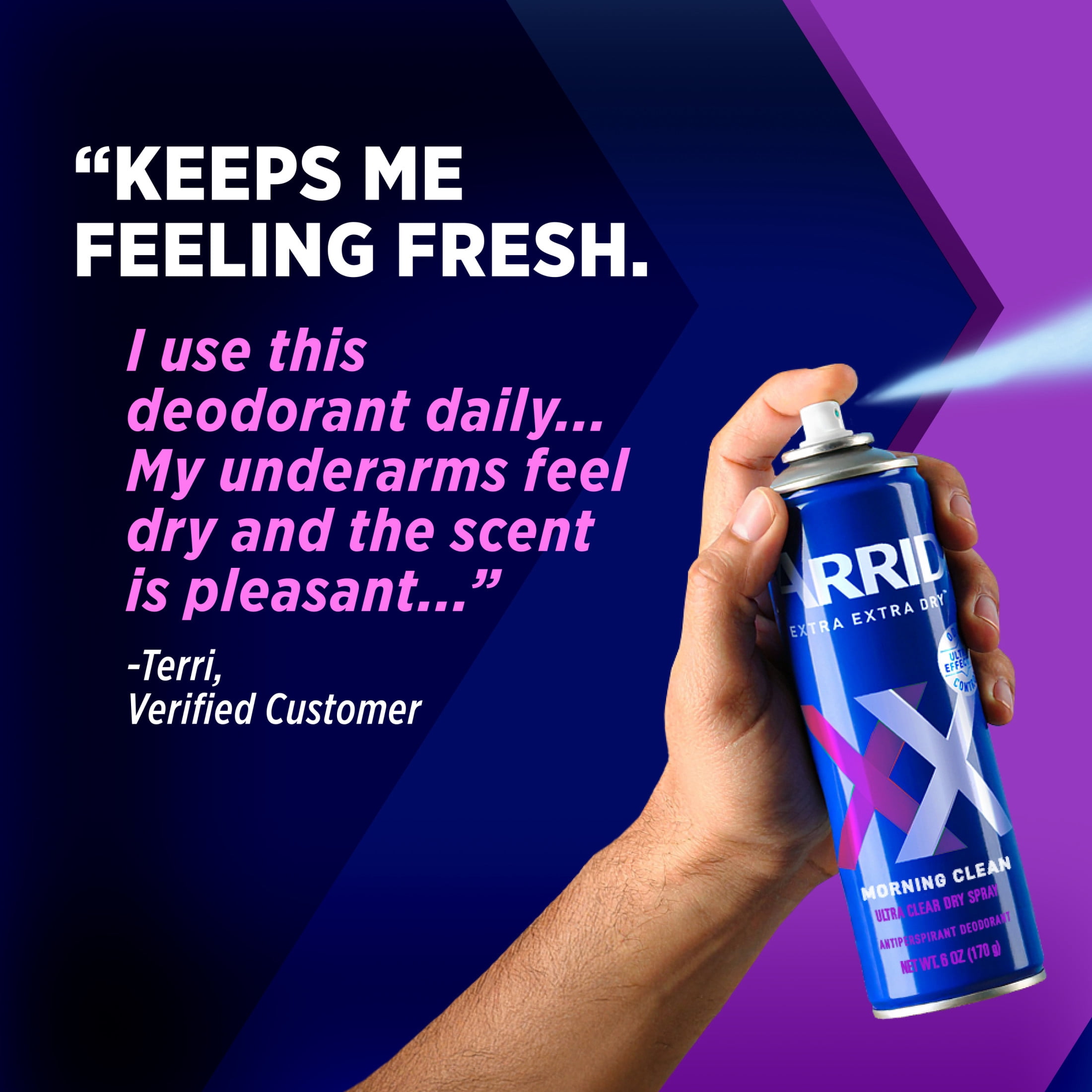 Arrid XX Extra Extra Dry Aerosol Antiperspirant Deodorant, Morning Clean, for Men and Women, 6 oz