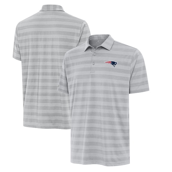 Men's Antigua Gray New England Patriots Big & Tall Tunnel Polo