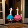 thumbnail image 4 of Porch Goose Birthday Outfit Birthday Porch Goose Outfit With Hat Collar For 23" 17" Goose Statue Outdoor Garden Decor Party Decoration Front Door Yard Celebration Display, 4 of 7