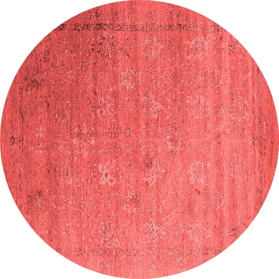 Ahgly Company Indoor Round Oriental Red Industrial Area Rugs, 5' Round