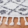 thumbnail image 3 of SAFAVIEH Berber Fringe Vinal Aztec Shag Area Rug, Cream/Dark Gray, 3' x 3' Round, 3 of 10