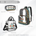 thumbnail image 4 of Kuiaobaty Aztec Cow Print Backpack Set for Boys Girls Clear Backpack and Lunch Bag Set with Cup Holder Lightweight Clear Bookbag and Pencil Case for School, 4 of 5