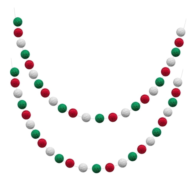 Guirnalda de bolas de lana de fieltro navideñas Guirnalda de bolas de fieltro con cuentas de lana de pompones de colores para Estilo B