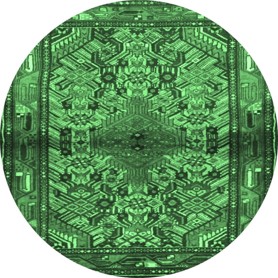 Ahgly Company Indoor Round Persian Emerald Green Traditional Area Rugs, 8' Round