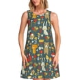 thumbnail image 1 of Xecao Mignon Animal Forêt pour Robes d'Été pour Femmes Robes Décontractées de Plage Robes de Plage Sans Manches T-Shirt Robe Évasée avec Poches, 1 of 7