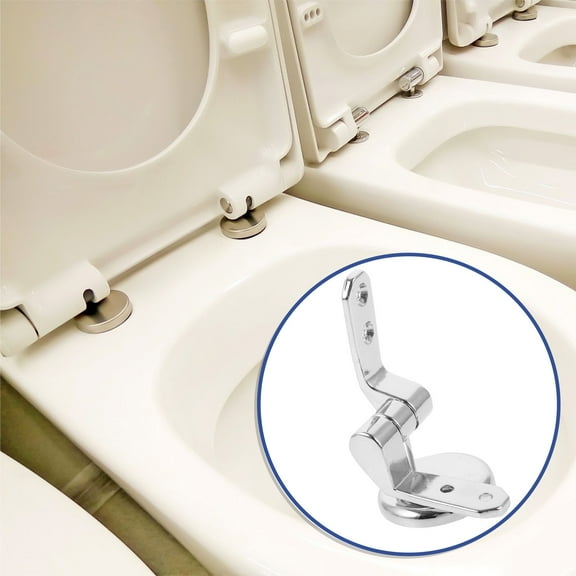 KALLORY Toilet Seat Hinges 1 Set Silver Durable For Toilet Seat Components