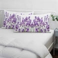 thumbnail image 4 of Purple Lavender Standard Size Pillow Cover, Pillowcase Protectors with Zipper, Breathable Decorative Throw Pillow Case Cover, Farmhouse Pastoral Botanical Floral Pillow Shams for Couch Sofa 20x26Inch, 4 of 8