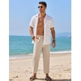 thumbnail image 4 of COOFANDY White Linen Pants for Men Summer Lightweight Casual Trousers Yoga Beach Pants, 4 of 10