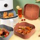 thumbnail image 3 of Paquete de 2 forros cuadrados de silicona para freidora de aire, ollas para freidora de aire reutilizables seguras para alimentos, accesorios para horno, 3 of 5