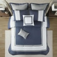 thumbnail image 3 of 510 Design Border King Size Traditional Microfiber Soft Embroidered Comforter Set in Navy for Adults, 3 of 5