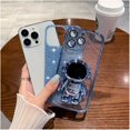 thumbnail image 4 of Electroplated Astronaut Hidden Stand Case for iPhone 14 Pro Max Case for Women with Camera Protection Foldable Astronaut Kickstand Phone Case Soft Glitter Bling Protective Case (Sierra Blue), 4 of 12