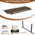 thumbnail image 3 of Dumekko 12 Inch Deep Floating Shelves for Wall, 40" W x 12" D x 1.2" H 2 Pack Floating Shelves Large Storage Space Wall Mount Shelf for Living Room, Kitchen, Bathroom, Walnut, 3 of 8