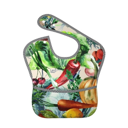 Bingfone Mess-Proof Baby Bib - Waterproof Bib For Baby Boy Or Girl With Food Catcher Pocket, Unisex-Vegan1