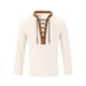 thumbnail image 4 of Blusa y camisa de manga larga con cuello alto para hombre, estilo casual, a la moda, de color sólido, transpirable, de manga larga, con cuello alto y cordón, blusa de poliéster para hombre, 4 of 6