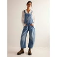 thumbnail image 6 of Womens Denim Overalls Loose Fit Leg Adjustable Strap Hip Hop Jean Jumpsuits Blue XL, 6 of 10
