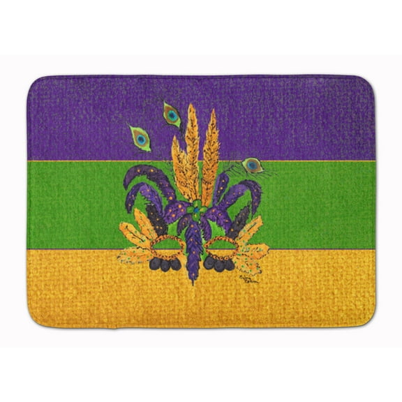 Mardi Gras Mask Machine Washable Memory Foam Mat