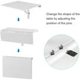 thumbnail image 6 of DORTALA Wall Mounted Folding Desk, White Drop-Leaf Work Table with Thick Board & Solid Wood Support, Space-Saving Hanging Desk for Bathroom, Kitchen, White, 6 of 18