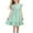 Green 2, variant on Fancifize Girls Summer Dresses Cute Ruffle Sleeve Flowy Dress Cotton Linen Casual Crew Neck Trendy Outfits Beach Vacation Clothes for Kids