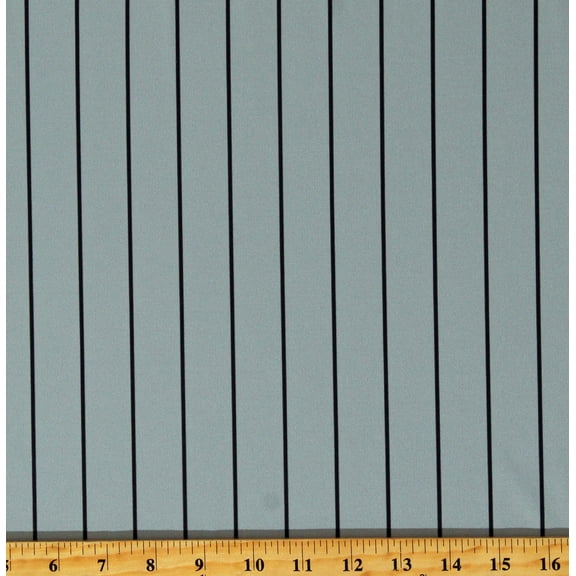 Pinstripe Black on Gray Athletic Jersey Baseball Uniform 64" Wide Double Knit Fabric by the Yard (D330.60)