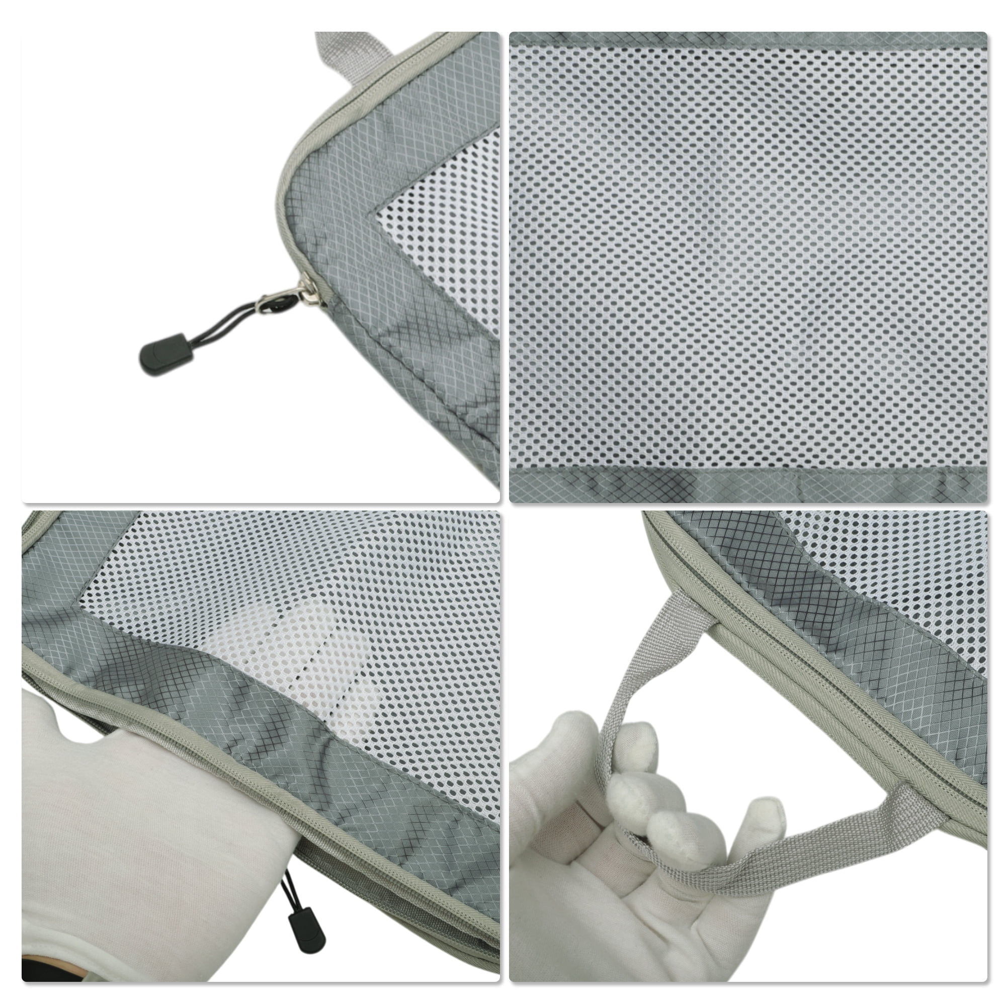 Unique Bargains Durable Mesh Packing Cube 1 Piece Gray 9.84"x4.72"x12.99"