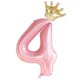 thumbnail image 1 of Set de globos grnsce número 4 rosa de 40" con corona, 1 of 4